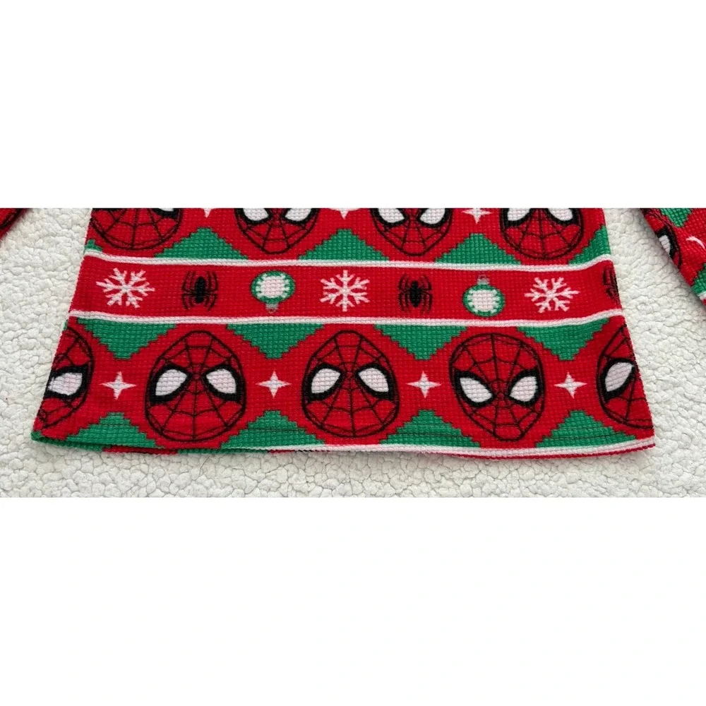 Boys Spiderman Pajama Set Pants Long Sleeve Shirt Holiday Christmas PJs Size 8